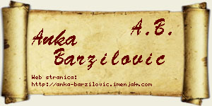 Anka Barzilović vizit kartica